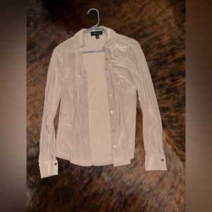 Tan thin button down